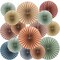 18 Pcs Calming Hanging Paper Fans Decor Back to School Paper Fans Round Garlands Bulletin Board Classroom Decorations for Party